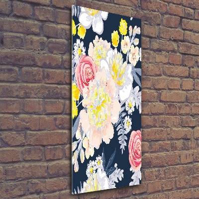 Quadro vetro acrilico verticale Un mazzo di fiori