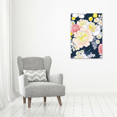Quadro vetro acrilico verticale Un mazzo di fiori