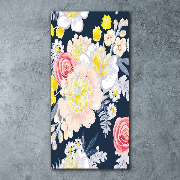 Quadro vetro acrilico verticale Un mazzo di fiori