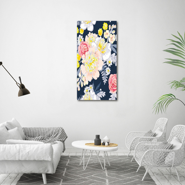 Quadro vetro acrilico verticale Un mazzo di fiori