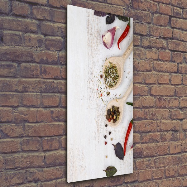 Quadro stampa su vetro acrilico verticale Verdure e spezie