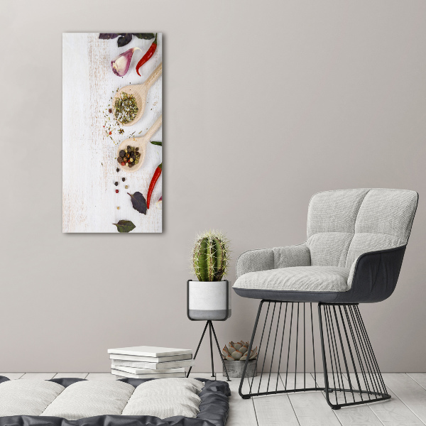 Quadro stampa su vetro acrilico verticale Verdure e spezie