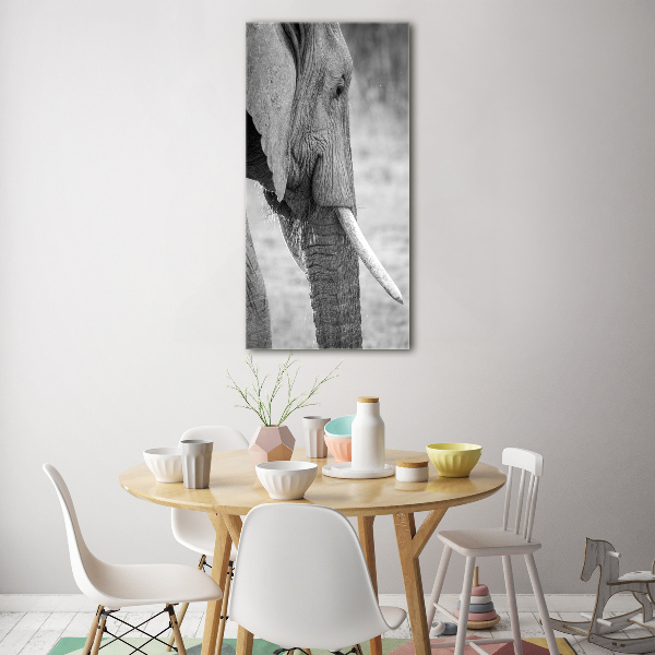 Quadro in vetro acrilico verticale Elefante
