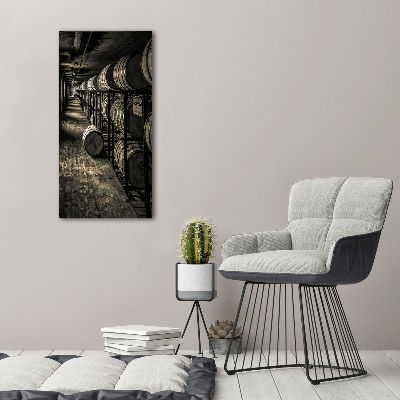 Quadro in vetro acrilico verticale Botti di bourbon