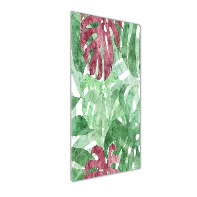 Quadro stampa su vetro acrilico verticale Monstera