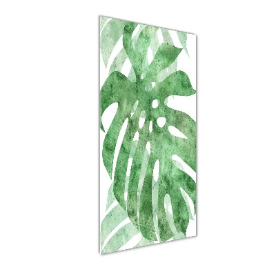 Quadro in vetro acrilico verticale Monstera