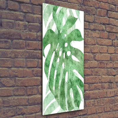 Quadro in vetro acrilico verticale Monstera