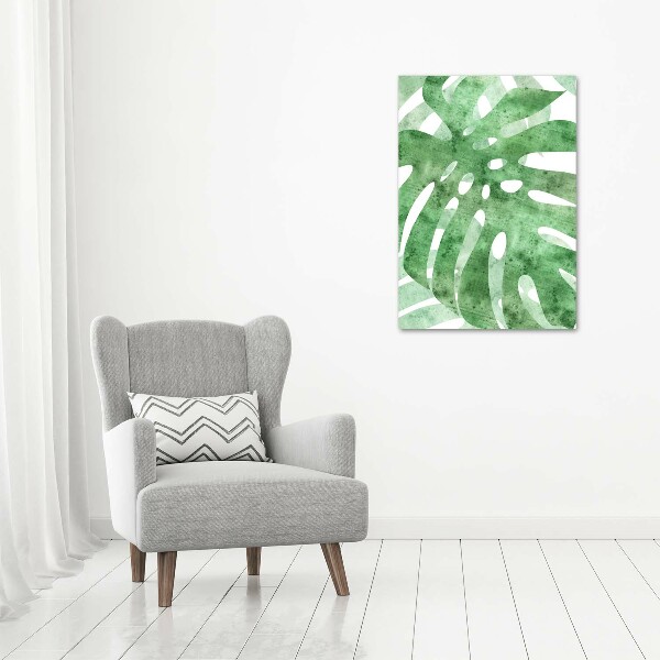 Quadro in vetro acrilico verticale Monstera