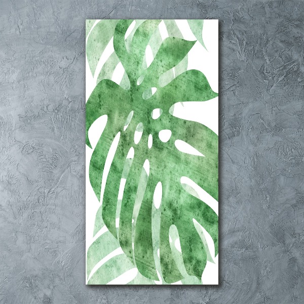 Quadro in vetro acrilico verticale Monstera