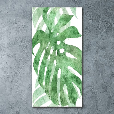 Quadro in vetro acrilico verticale Monstera