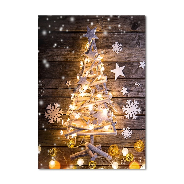 Quadro vetro acrilico verticale Albero di Natale luminoso