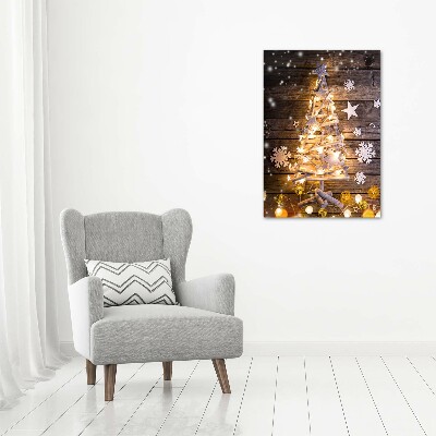 Quadro vetro acrilico verticale Albero di Natale luminoso