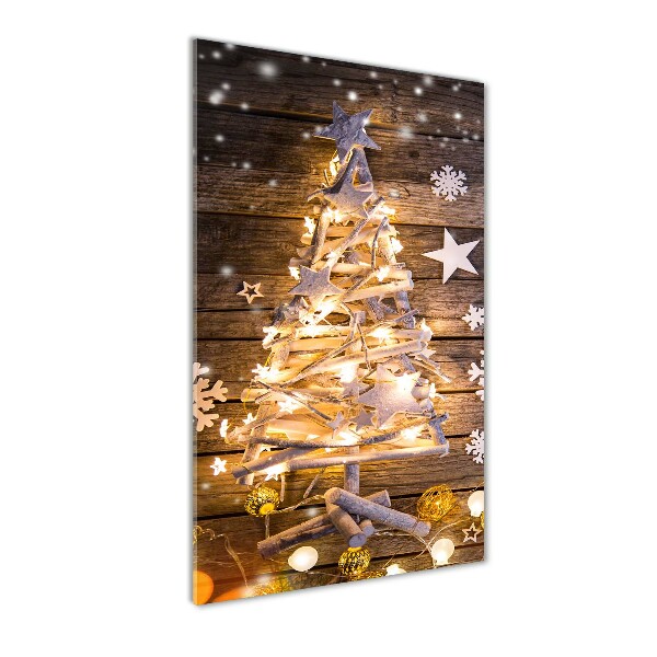 Quadro vetro acrilico verticale Albero di Natale luminoso