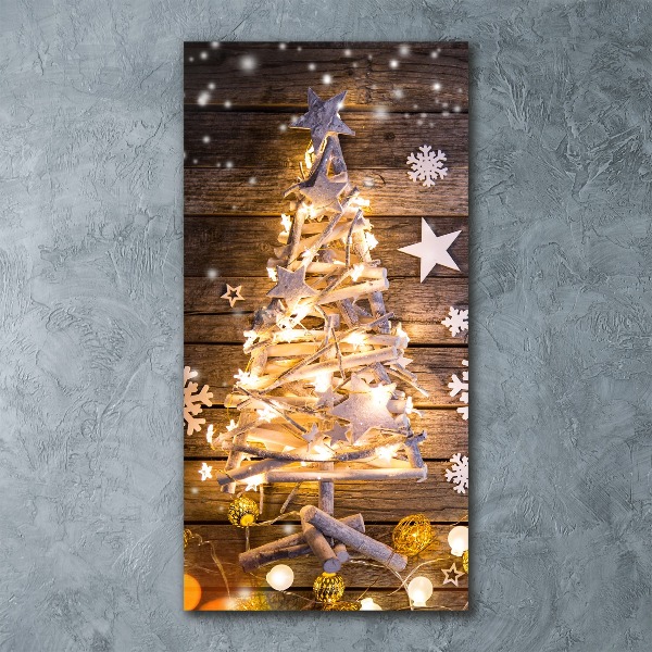 Quadro vetro acrilico verticale Albero di Natale luminoso