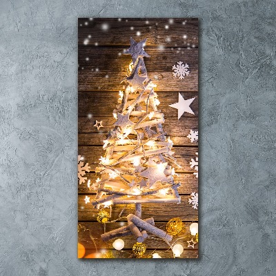 Quadro vetro acrilico verticale Albero di Natale luminoso