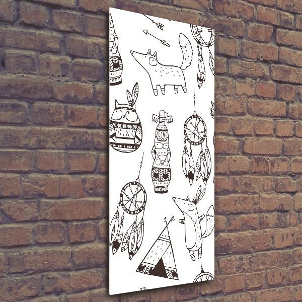 Quadro in vetro acrilico verticale Origini indiane