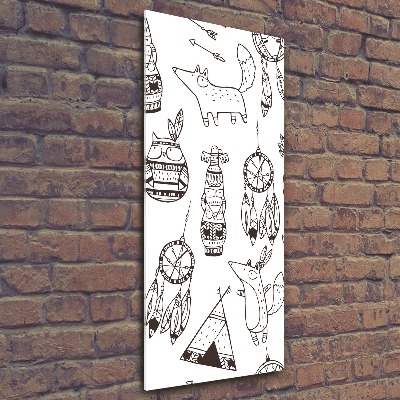 Quadro in vetro acrilico verticale Origini indiane