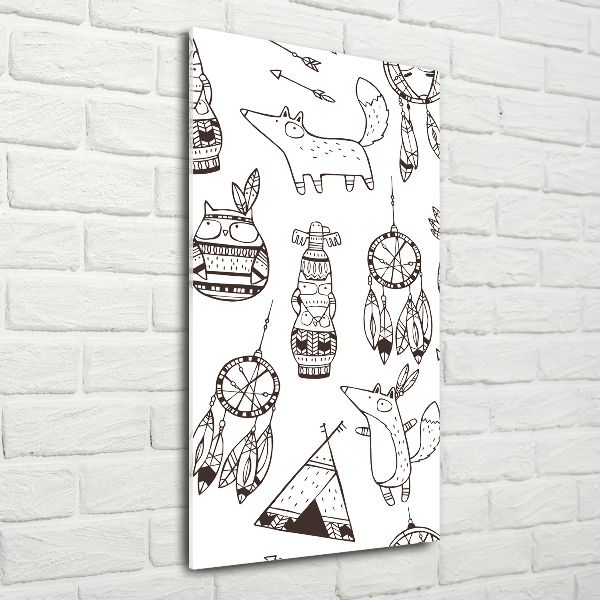 Quadro in vetro acrilico verticale Origini indiane