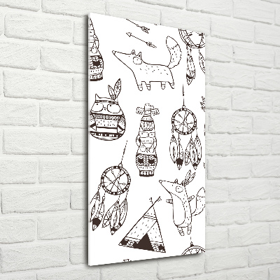 Quadro in vetro acrilico verticale Origini indiane