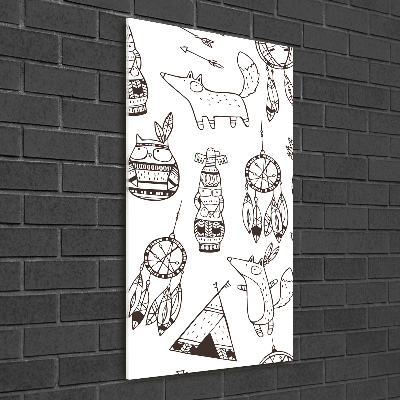 Quadro in vetro acrilico verticale Origini indiane