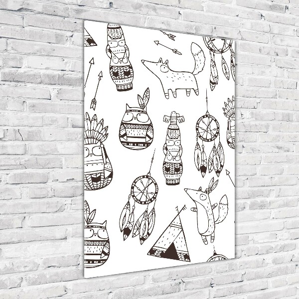 Quadro in vetro acrilico verticale Origini indiane