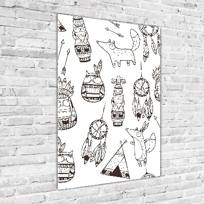 Quadro in vetro acrilico verticale Origini indiane