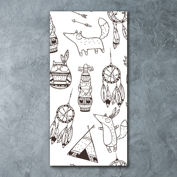 Quadro in vetro acrilico verticale Origini indiane