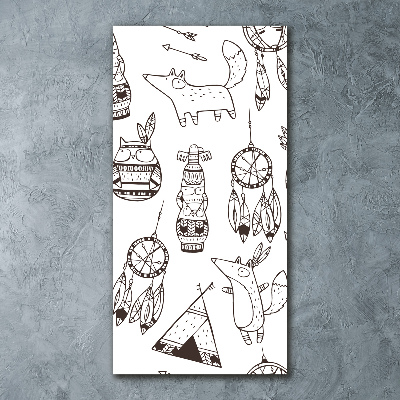 Quadro in vetro acrilico verticale Origini indiane