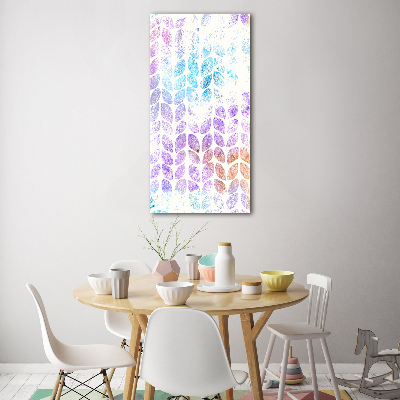 Quadro acrilico verticale Foglie colorate