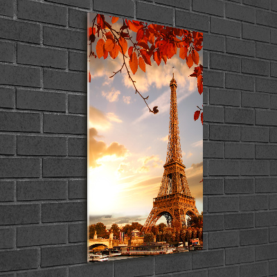 Quadro stampa su vetro acrilico verticale Torre Eiffel Parigi
