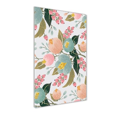 Quadro in vetro acrilico verticale Fiori primaverili