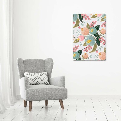 Quadro in vetro acrilico verticale Fiori primaverili