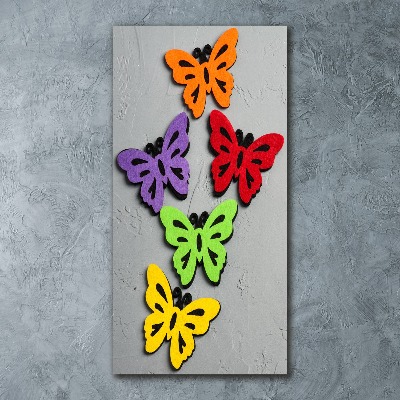 Quadro acrilico verticale Farfalle colorate
