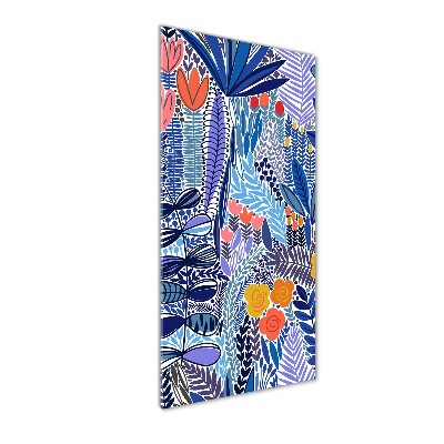 Quadro acrilico verticale Fiori tropicali