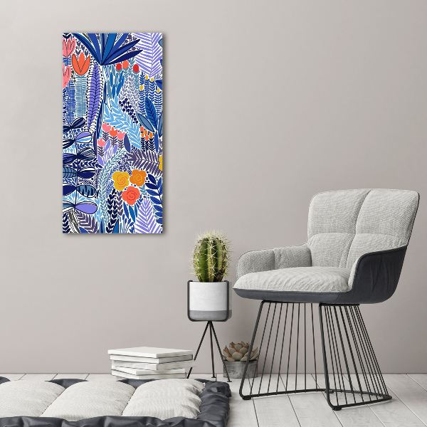 Quadro acrilico verticale Fiori tropicali