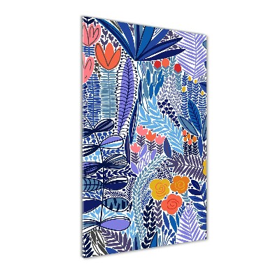 Quadro acrilico verticale Fiori tropicali