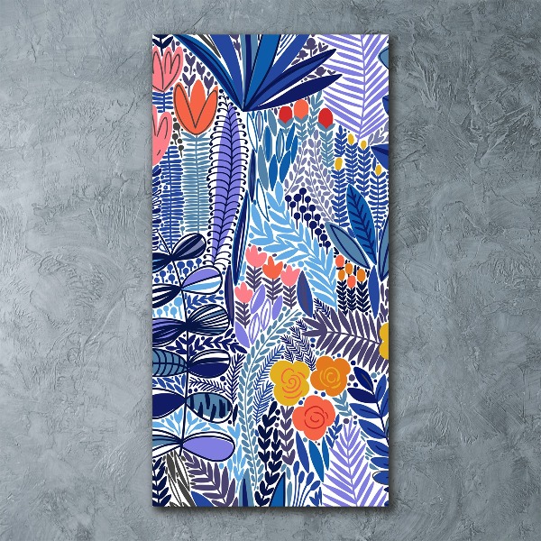 Quadro acrilico verticale Fiori tropicali