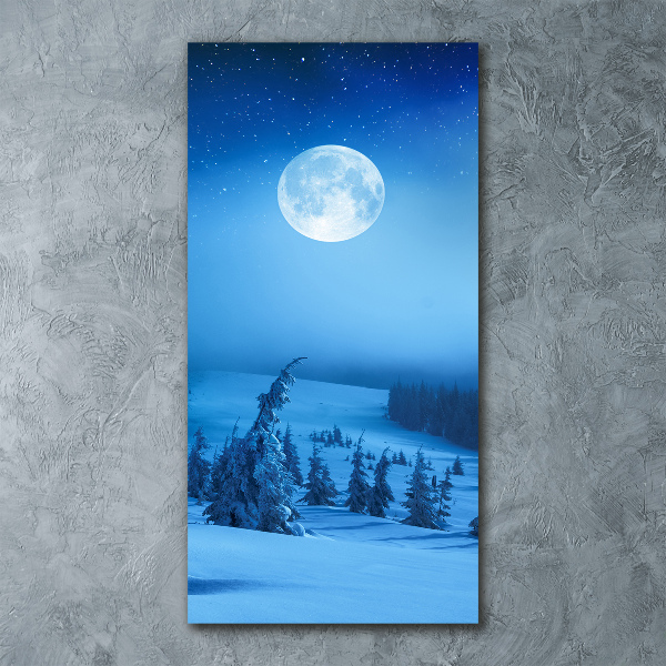 Quadro stampa su vetro acrilico verticale Luna piena