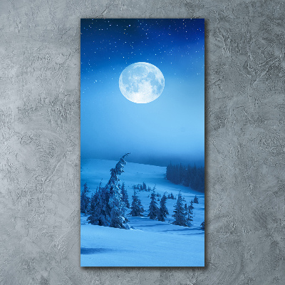 Quadro stampa su vetro acrilico verticale Luna piena