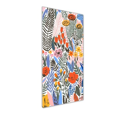Quadro stampa su vetro acrilico verticale Fiori tropicali