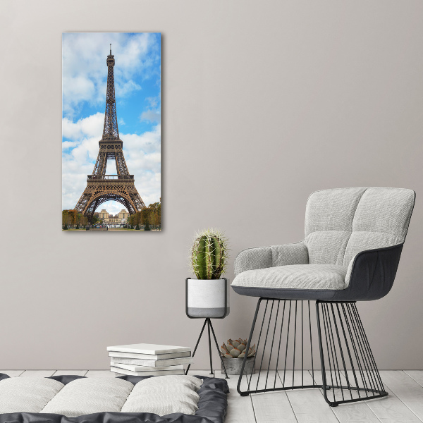 Quadro in vetro acrilico verticale Torre Eiffel Parigi