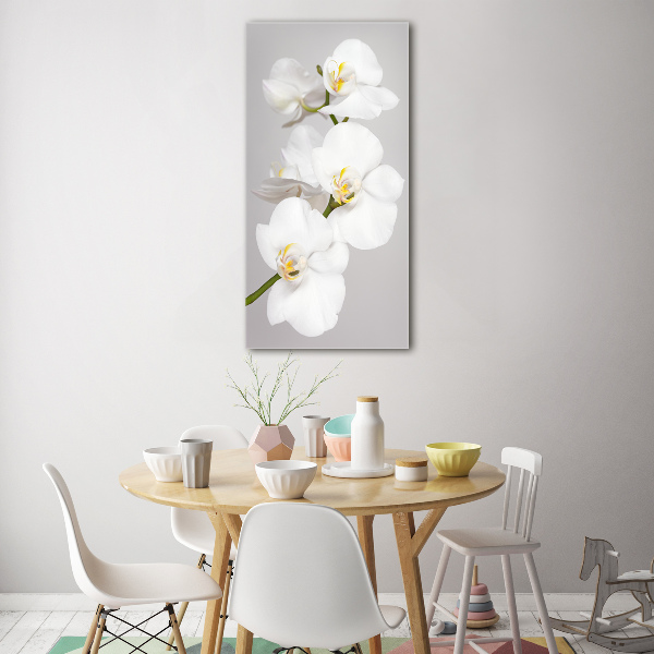 Quadro acrilico verticale Orchidea bianca