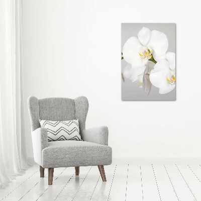 Quadro acrilico verticale Orchidea bianca