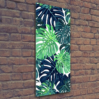 Quadro acrilico verticale Foglie tropicali