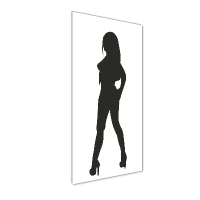 Quadro vetro acrilico verticale Silhouette di una donna