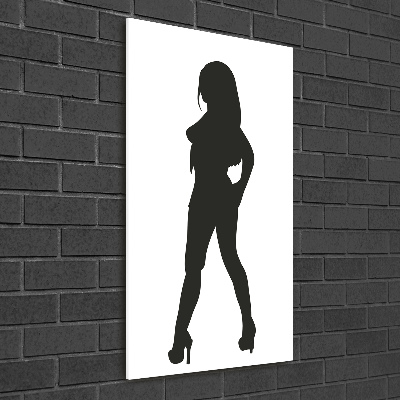 Quadro vetro acrilico verticale Silhouette di una donna
