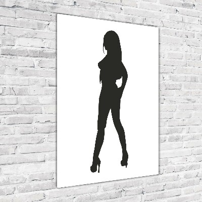 Quadro vetro acrilico verticale Silhouette di una donna