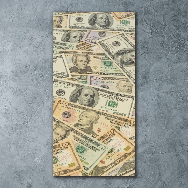 Quadro in vetro acrilico verticale Banconote in dollari