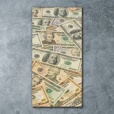 Quadro in vetro acrilico verticale Banconote in dollari