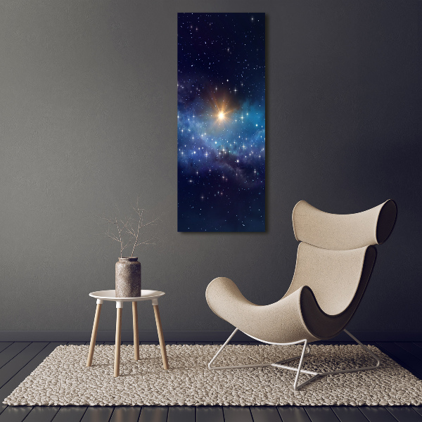 Quadro in vetro acrilico verticale Cielo stellato